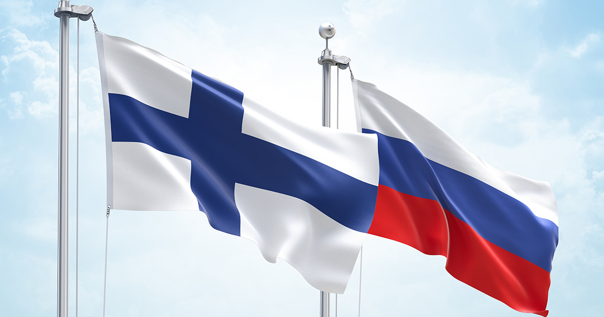 Suomen ja Venäjän liput (Kuva: Shutterstock)