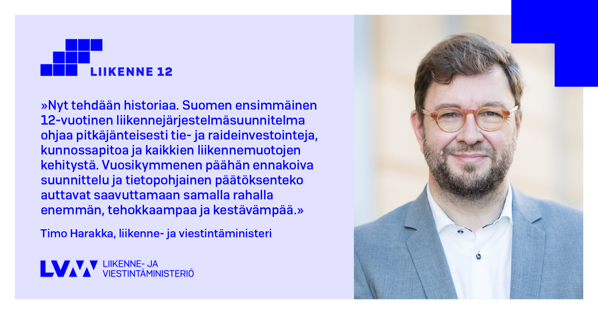 Liikenne- ja viestintäministeri Timo Harakka (Kuva: LVM, VNK/Laura Kotilainen)