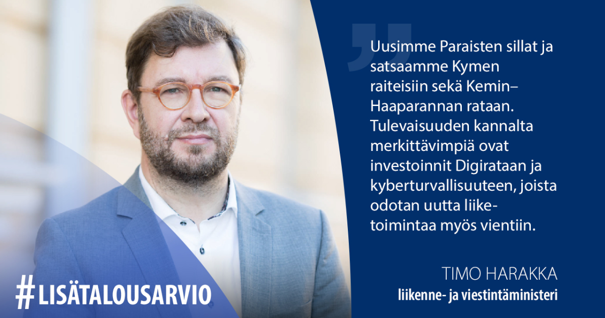 Liikenne- ja viestintäministeri Timo Harakka (Kuva: VNK)