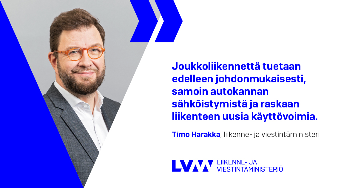 Liikenne- ja viestintäministeri Timo Harakka (Kuva: Suvi-Tuuli Kankaanpää, Keksi)