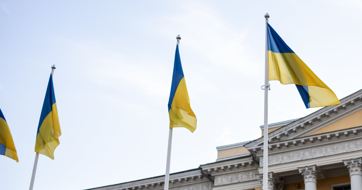 Ukrainas flagga. (Bild: Fanni Uusitalo, VNK)