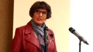 Minister Anne Berner talar i Taltio-seminaret 3.11.2017 (Kuva: KOmmunikationsministeriet)